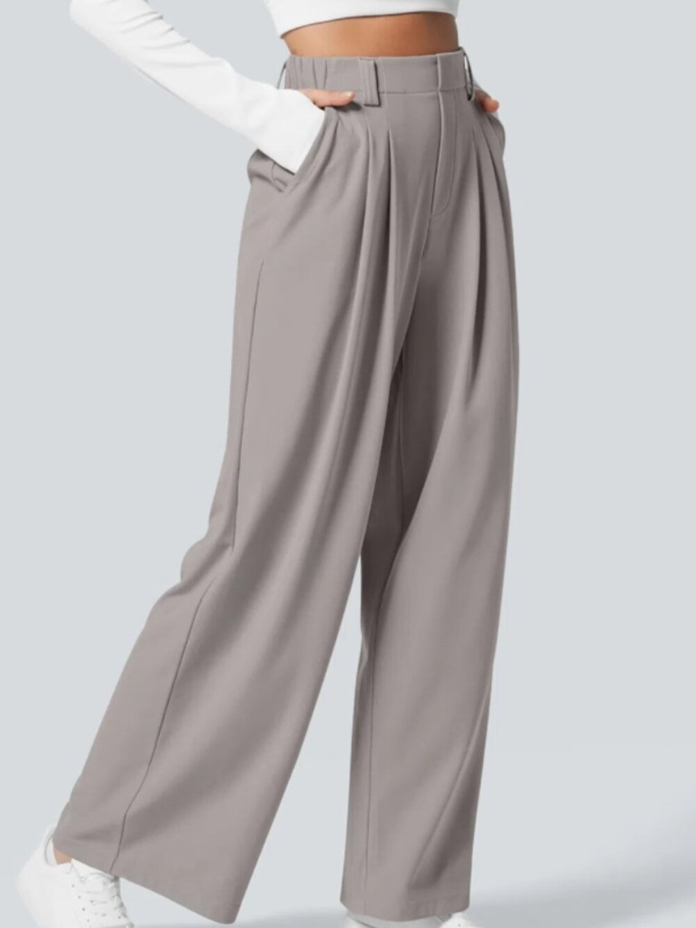 Halara High-Waisted Wide Leg Waffle Pants - Picture 7 of 7